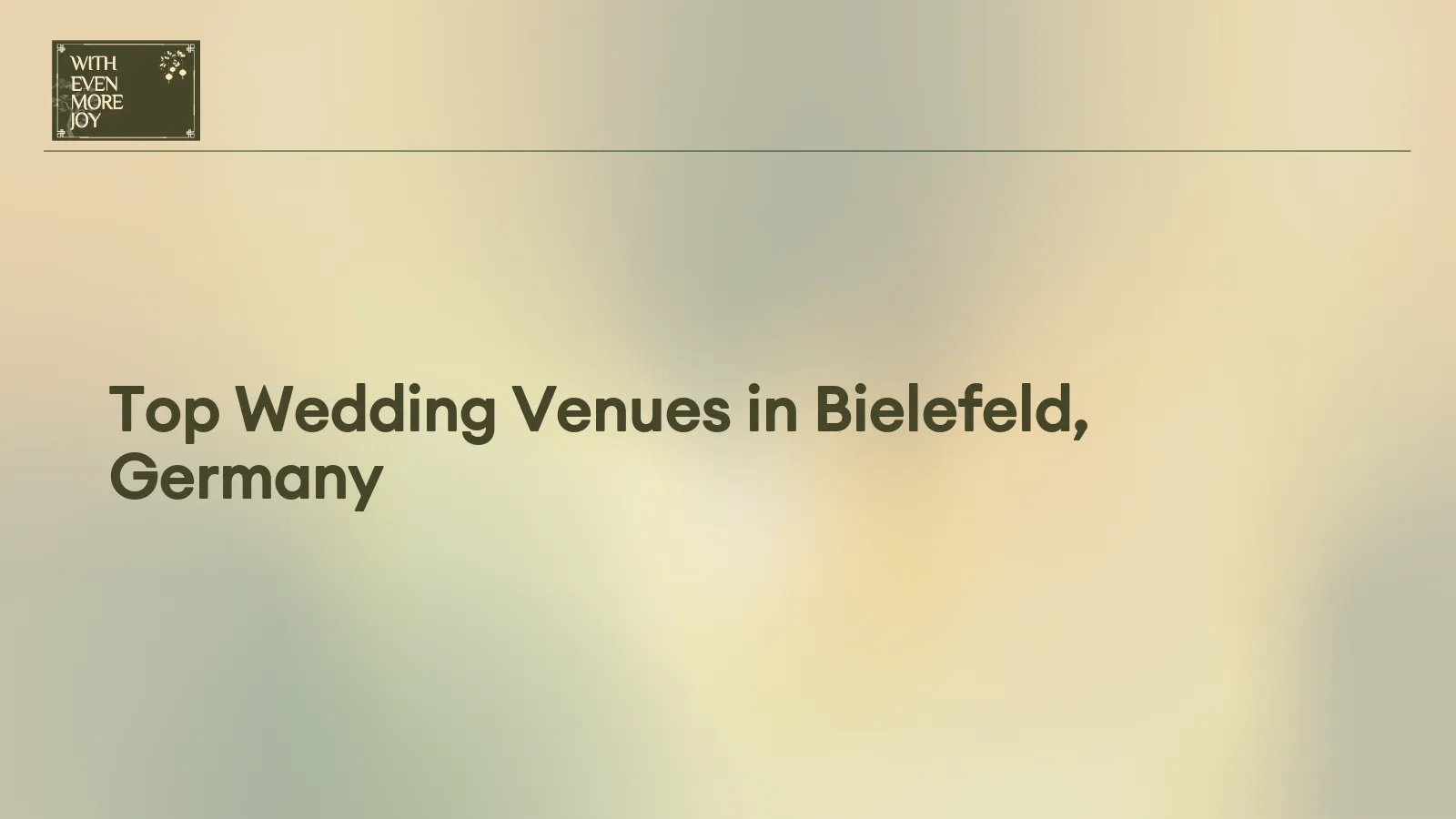 Top Wedding Venues in Bielefeld, Germany