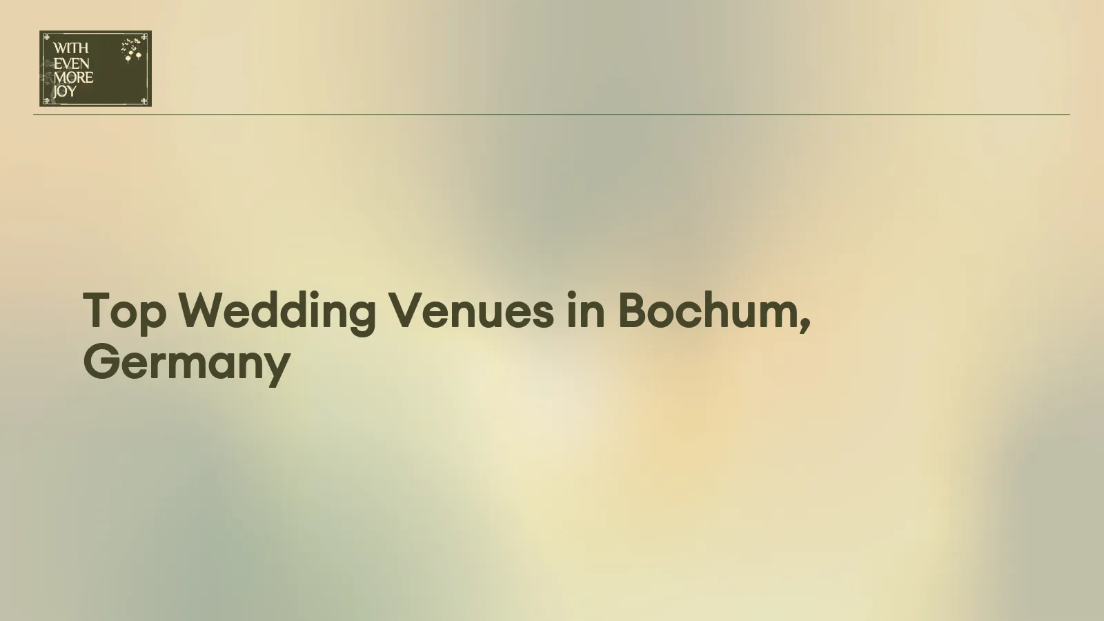 Top Wedding Venues in Bochum, Germany