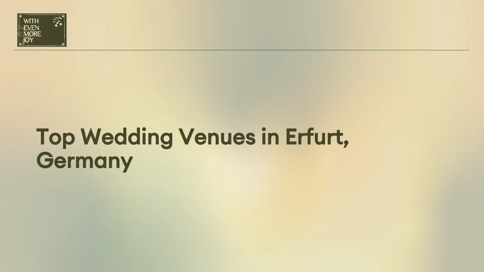 Top Wedding Venues in Erfurt, Germany