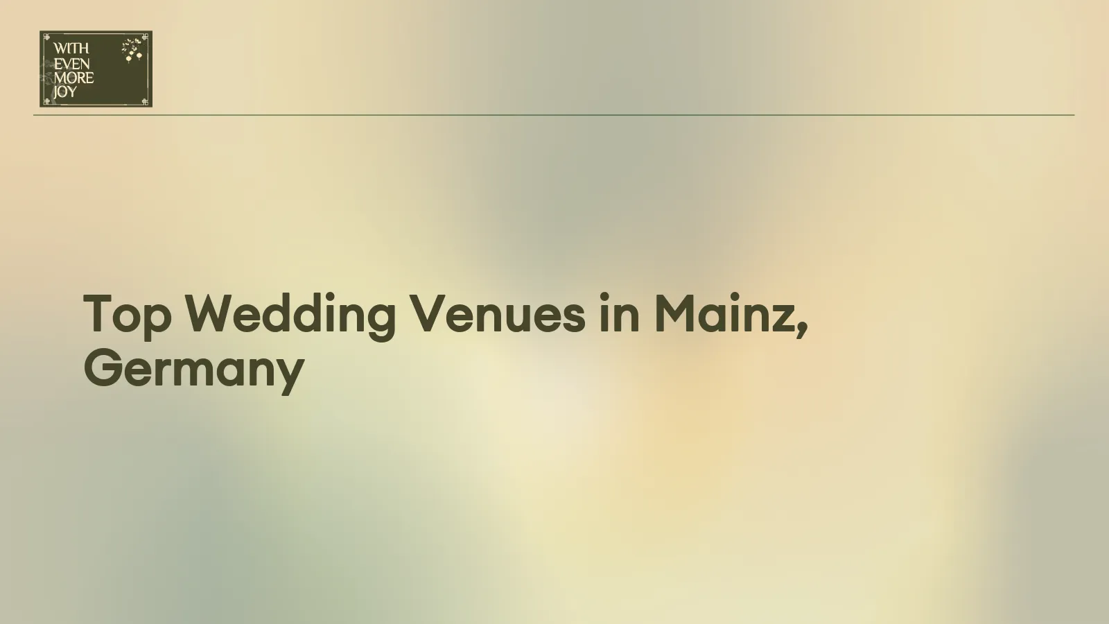 Top Wedding Venues in Mainz, Germany